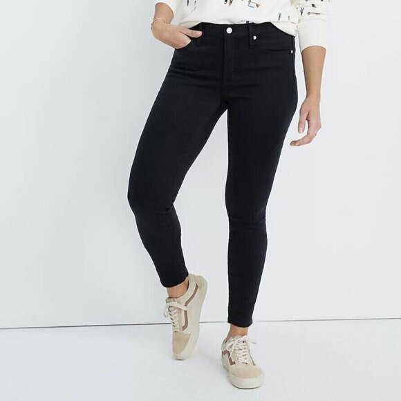 Madewell 9" High Rise Skinny  Stretchy Jeans Black J6547 Size 27 - Picture 1 of 9